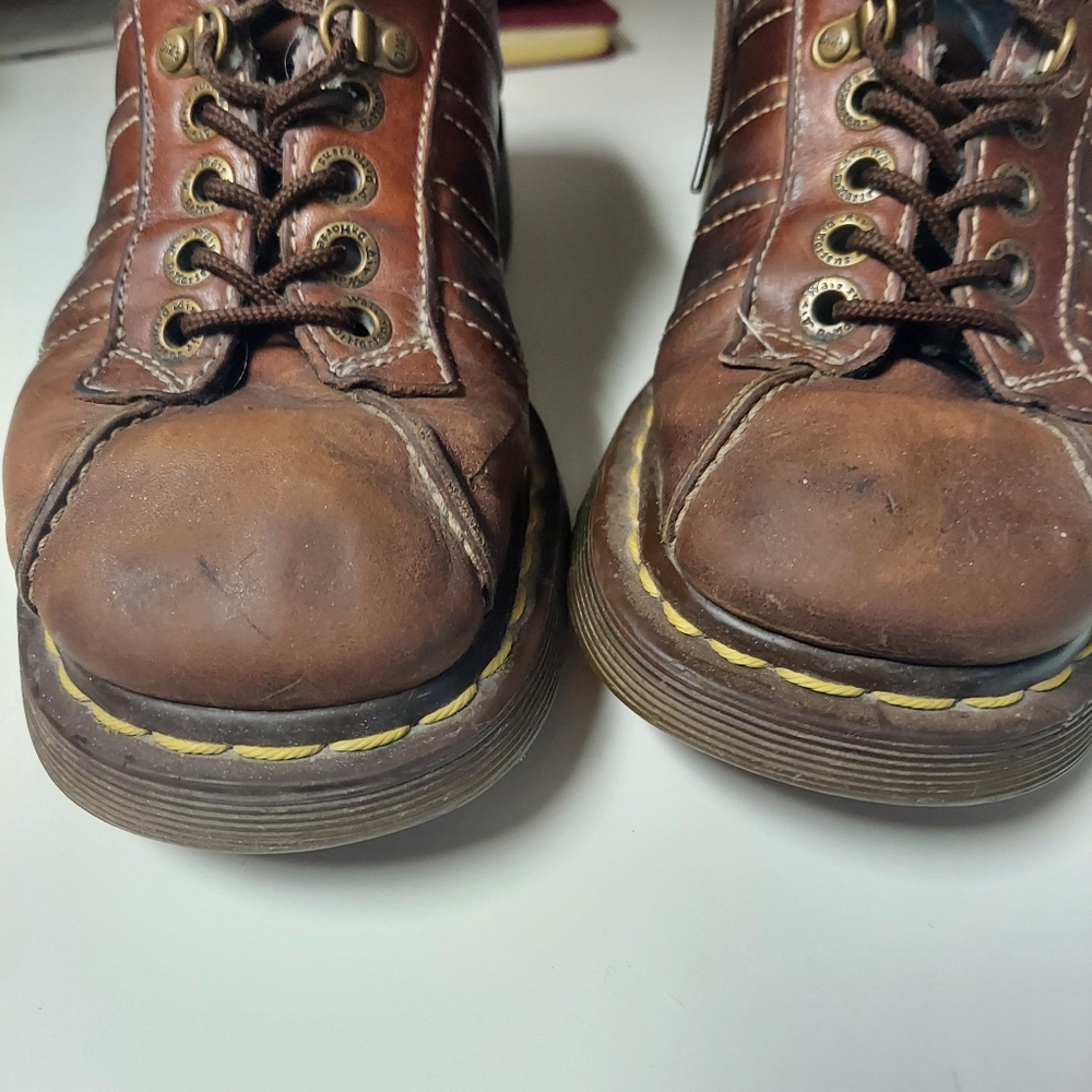 Vintage Dr. Martens Chunky 9764 Oxford Brown Leather Shoes Men's Size 6 Doc - Picture 11 of 14